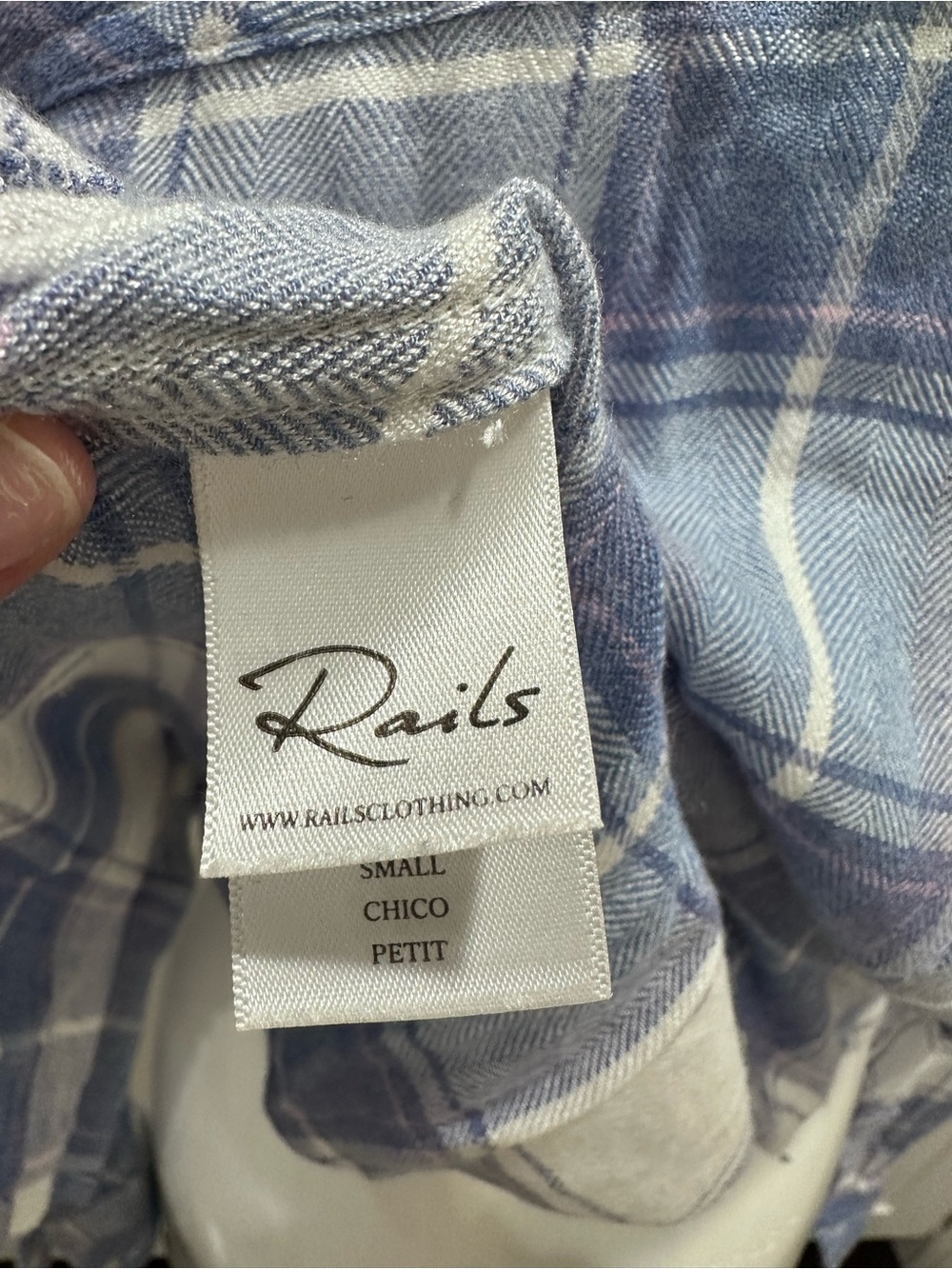 Rails Hunter Plaid Shirt White Blue Taffy Small - Picture 7 of 8